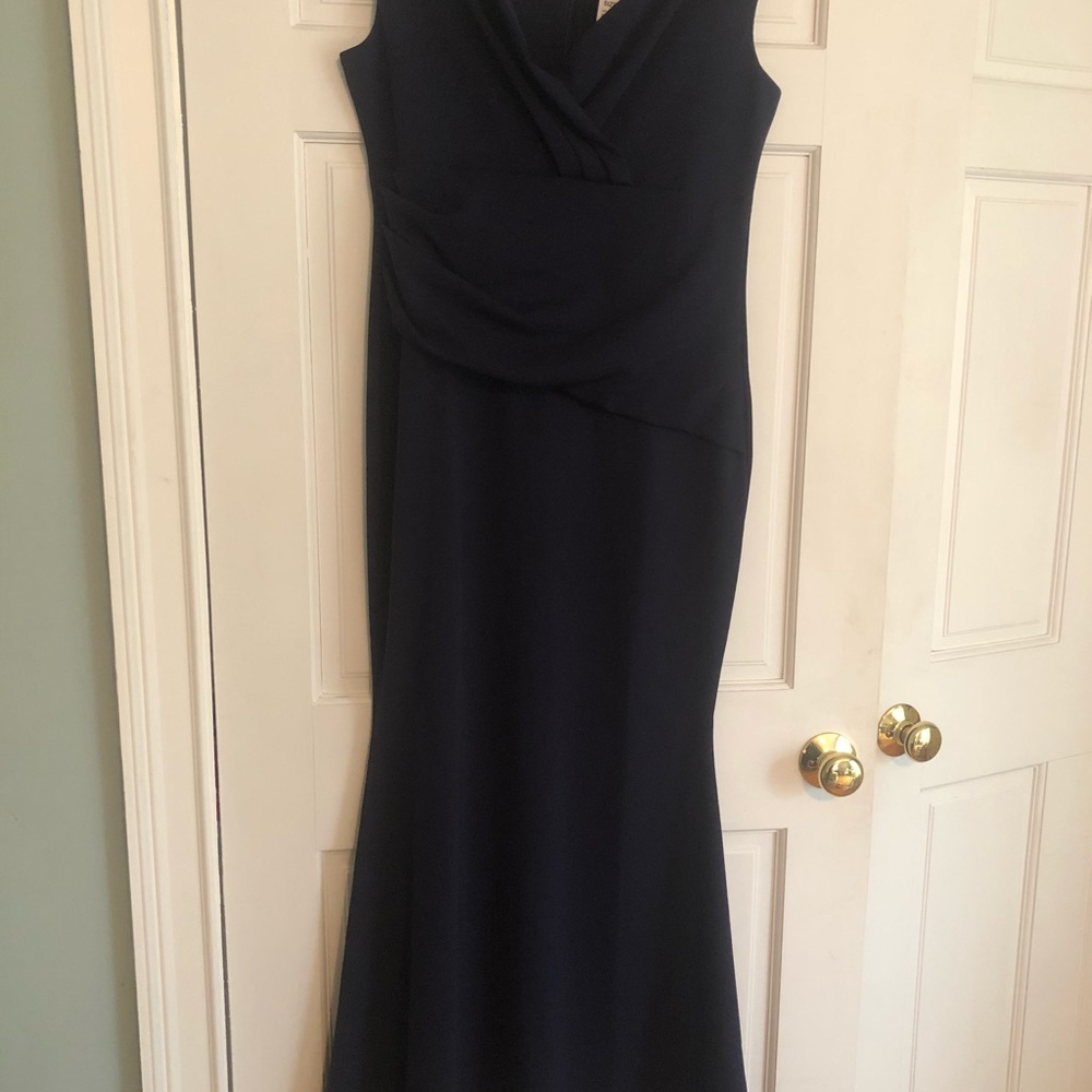 Quiz Scuba Navy Ruched Sleeveless Gown Size 12